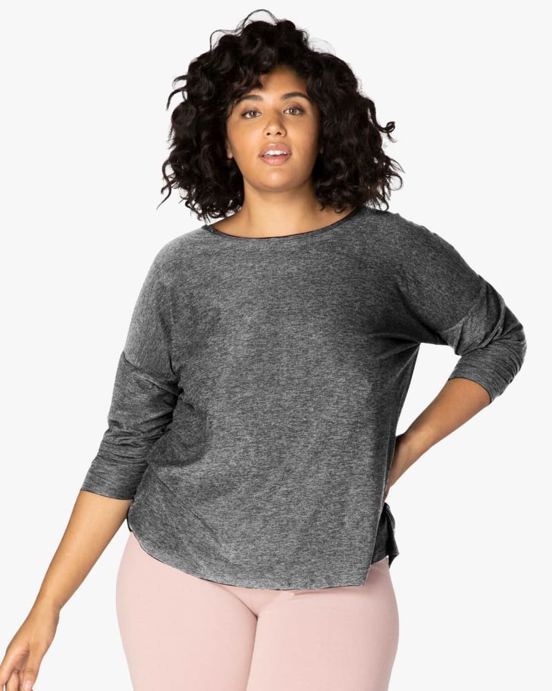 Front of plus size Aster Long-Sleeve Tee by Beyond Yoga | Dia&Co | dia_product_style_image_id:153116